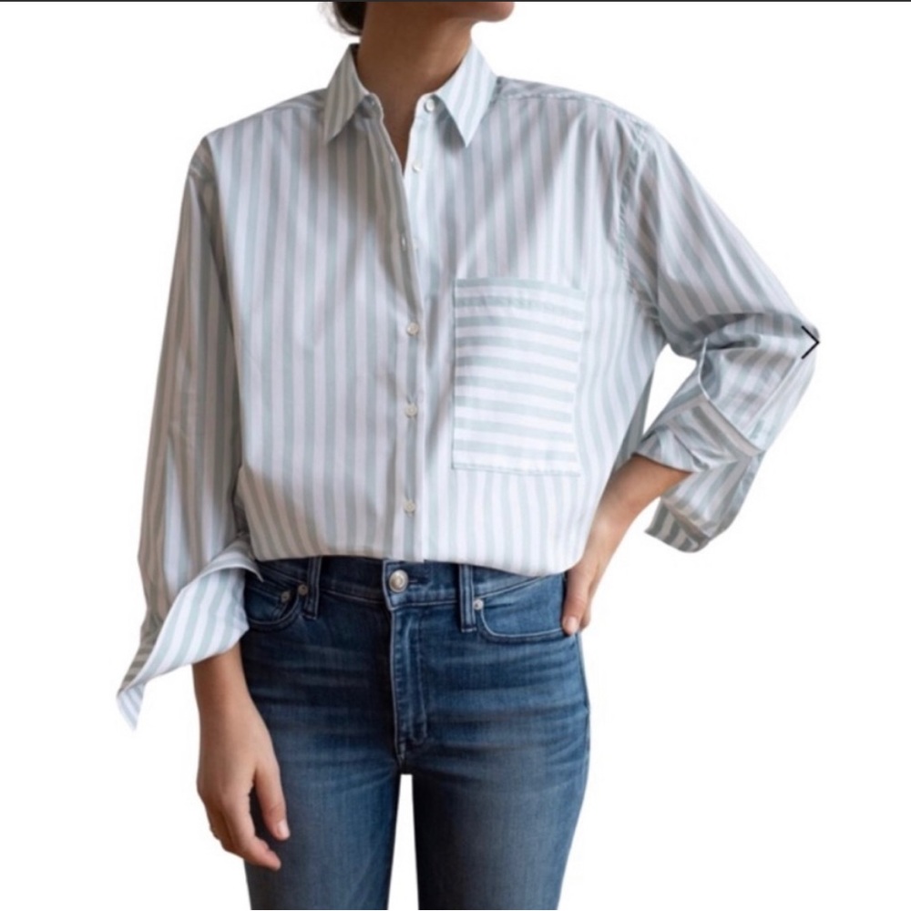 AYR The Deep End in Sage Stripe